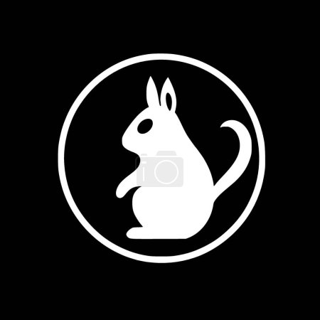 Squirrel - black and white vector illustration