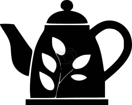 Tea - black and white vector illustration