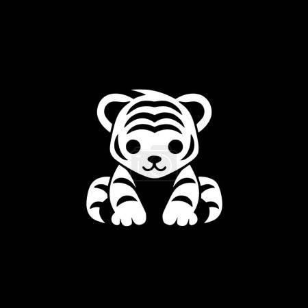 Tigerbaby - minimalistisches und flaches Logo - Vektorillustration