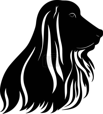 Perro afgano - logo minimalista y plano - ilustración vectorial