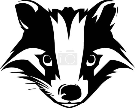 Badger - black and white isolated icon - vector illustration