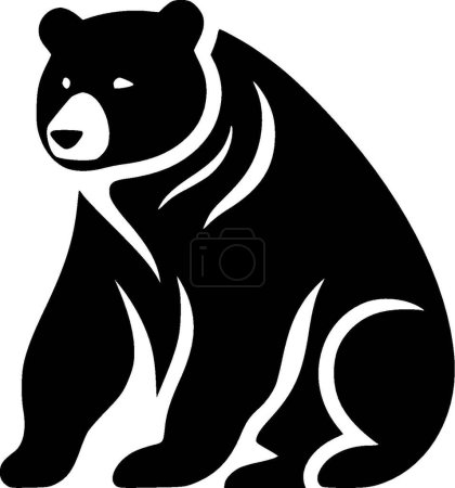 Ours - illustration vectorielle en noir et blanc