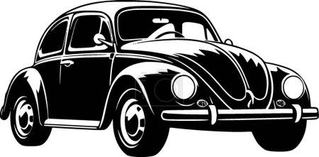 Beetle - black and white isolated icon - vector illustration