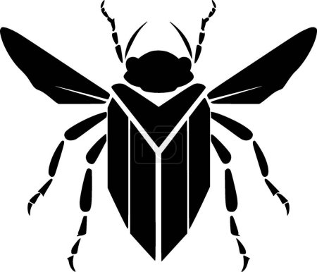 Beetle - schwarz-weiße Vektorabbildung