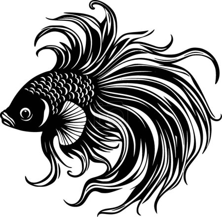 Betta fish - minimalist and simple silhouette - vector illustration