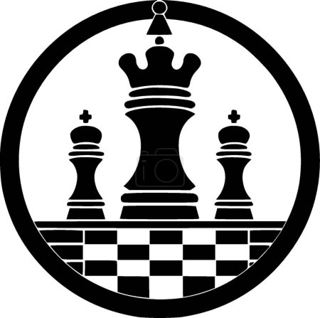 Schach - minimalistisches und flaches Logo - Vektorillustration