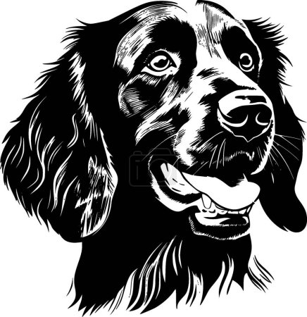 Dachshund - icono aislado en blanco y negro - ilustración vectorial