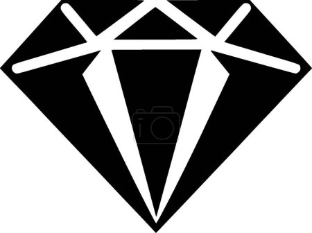 Ilustración de Diamante - ilustración vectorial en blanco y negro - Imagen libre de derechos