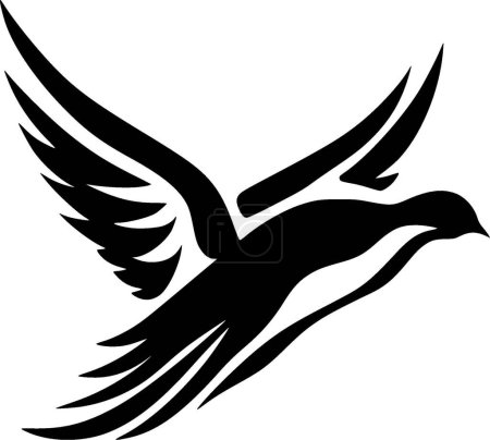 Oiseau colombe - silhouette minimaliste et simple - illustration vectorielle