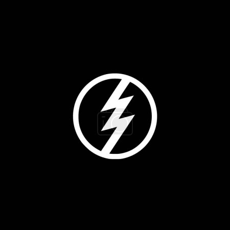 Electricidad - icono aislado en blanco y negro - ilustración vectorial