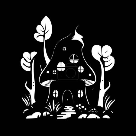 Fairy house - minimalist and flat logo - vector illustration