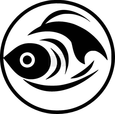 Pêche - illustration vectorielle en noir et blanc
