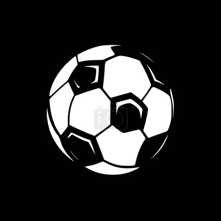 Fútbol - icono aislado en blanco y negro - ilustración vectorial
