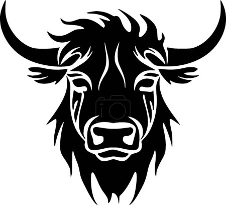 Illustration for Highland cow - minimalist and simple silhouette - vector illustration - Royalty Free Image
