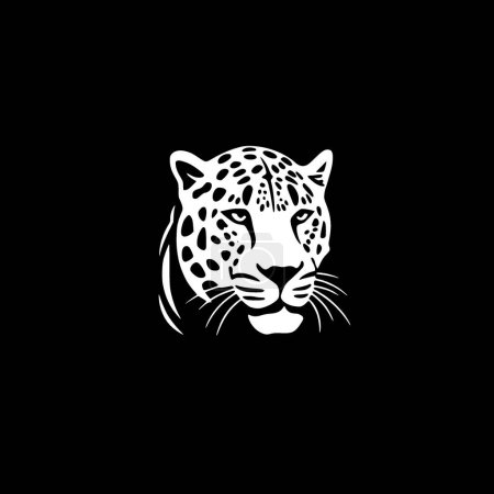 Ilustración de Leopardo - Ilustración vectorial en blanco y negro - Imagen libre de derechos