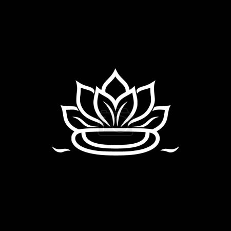 Lotus flower - minimalist and simple silhouette - vector illustration