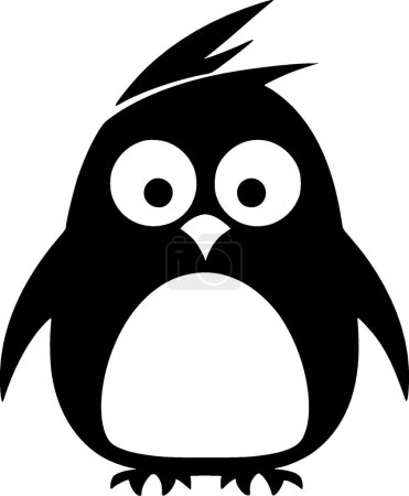 Pingüino - logo minimalista y plano - ilustración vectorial
