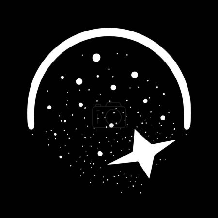 Sparkle - icône isolée en noir et blanc - illustration vectorielle
