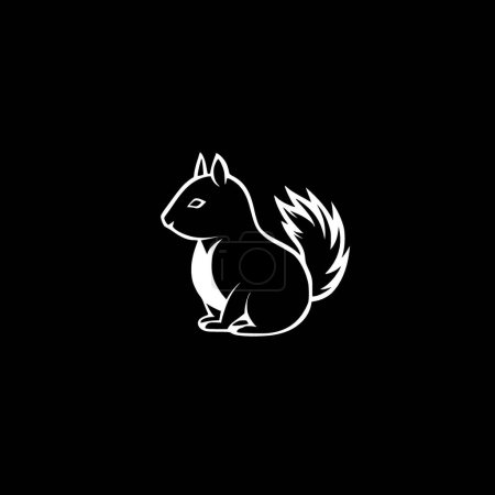 Écureuil - logo minimaliste et plat - illustration vectorielle