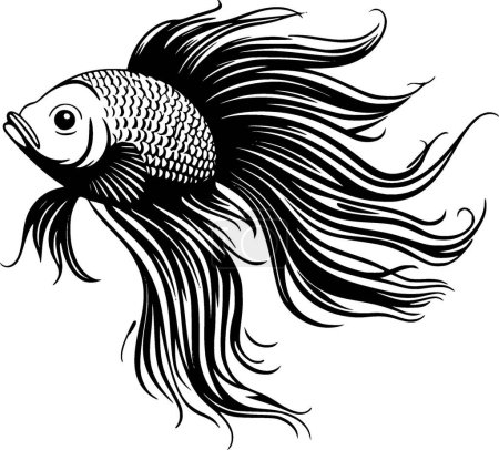 Betta peces - logotipo vectorial de alta calidad - ilustración vectorial ideal para el gráfico camiseta