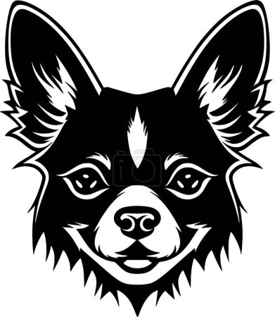 Chihuahua - ilustración vectorial en blanco y negro