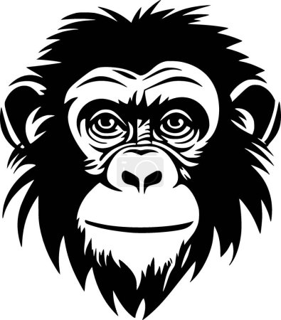 Ilustración de Chimpancé - logo minimalista y plano - ilustración vectorial - Imagen libre de derechos