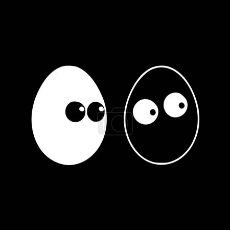 Eier - minimalistisches und flaches Logo - Vektorillustration