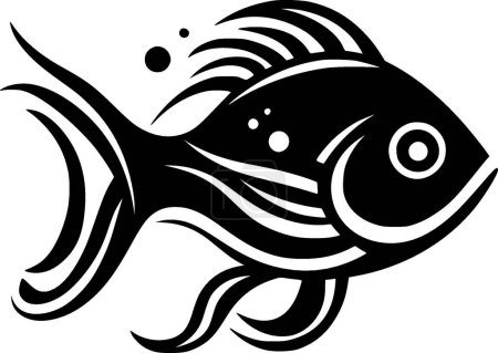 Fisch - minimalistisches und flaches Logo - Vektorillustration