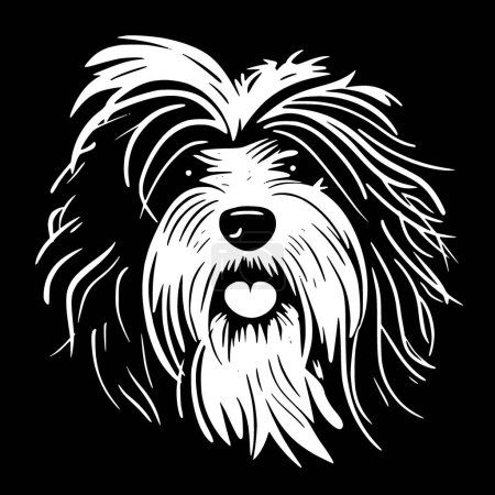 Havanese - black and white isolated icon - vector illustration