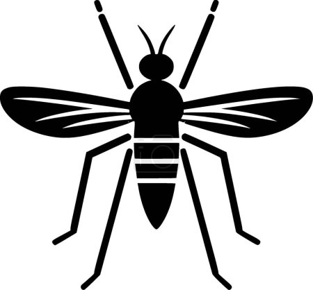 Mosquito - icono aislado en blanco y negro - ilustración vectorial