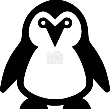 Téléchargez les illustrations : Pingouin - logo plat et minimaliste - illustration vectorielle - en licence libre de droit