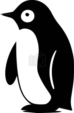 Ilustración de Pingüino - icono aislado en blanco y negro - ilustración vectorial - Imagen libre de derechos