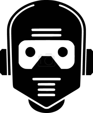 Roboter - minimalistisches und flaches Logo - Vektorillustration