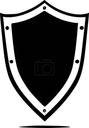 Shield - black and white vector illustration