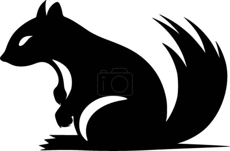 Illustration for Skunk - black and white vector illustration - Royalty Free Image