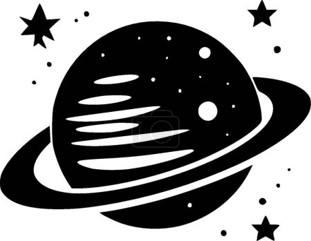Space - minimalist and flat logo - vector illustration