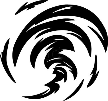 Ilustración de Tornado - icono aislado en blanco y negro - ilustración vectorial - Imagen libre de derechos