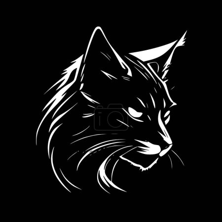 Téléchargez les illustrations : Wildcat - logo plat et minimaliste - illustration vectorielle - en licence libre de droit
