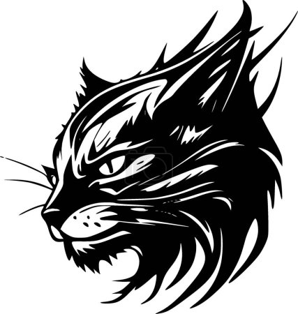 Téléchargez les illustrations : Wildcat - logo plat et minimaliste - illustration vectorielle - en licence libre de droit