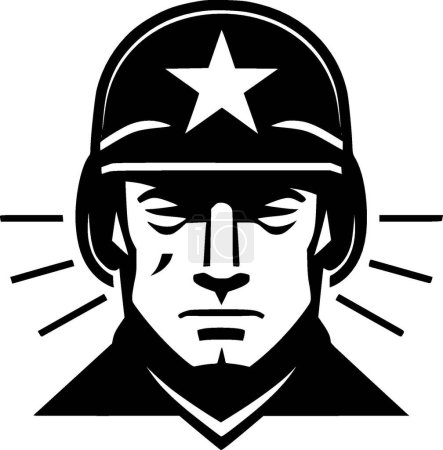 Téléchargez les illustrations : Armée - silhouette minimaliste et simple - illustration vectorielle - en licence libre de droit