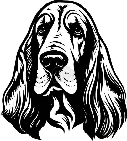 Illustration for Basset hound - black and white isolated icon - vector illustration - Royalty Free Image