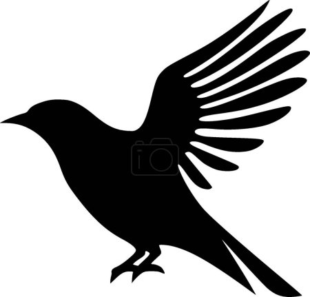 Oiseau - silhouette minimaliste et simple - illustration vectorielle