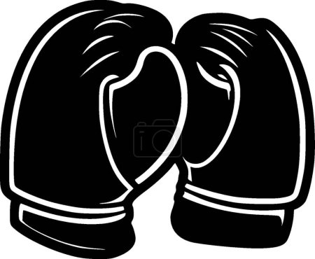 Gants de boxe - icône isolée en noir et blanc - illustration vectorielle