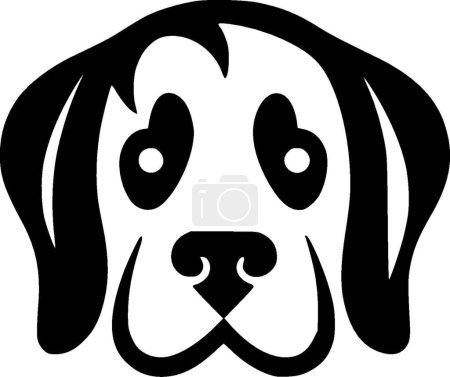 Illustration for Dog - black and white vector illustration - Royalty Free Image