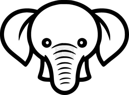Elefant - minimalistisches und flaches Logo - Vektorillustration