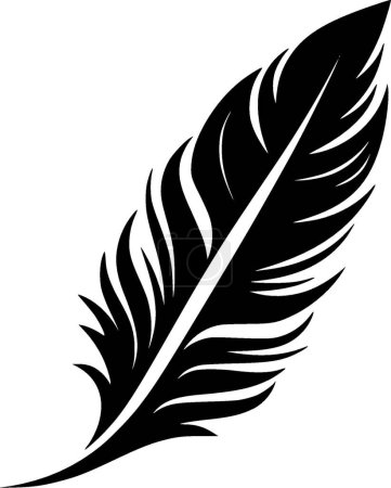 Plume - logo minimaliste et plat - illustration vectorielle