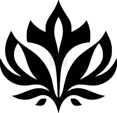 Illustration for Flower - black and white isolated icon - vector illustration - Royalty Free Image