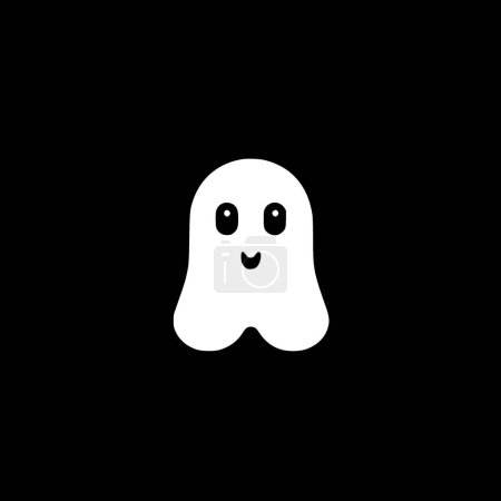 Fantôme - icône isolée en noir et blanc - illustration vectorielle