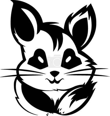 Hamster - minimalist and flat logo - vector illustration