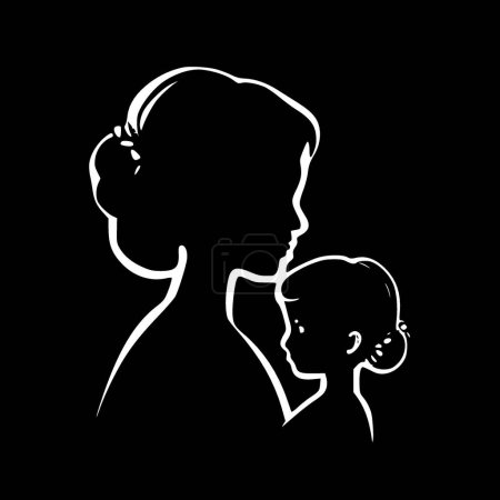 Madre hija - logotipo vectorial de alta calidad - ilustración vectorial ideal para el gráfico de la camiseta